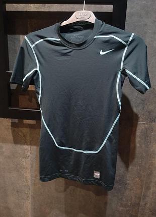 Спортивна майка футболка nike pro combat dri-fit compression розмір s бірюзова