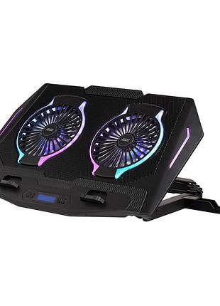 Подставка для ноутбука 2e gaming cpg-006, до 17.3", 2xusb-a, lcd/phone holder, rgb, черный 3