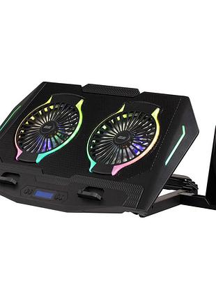 Подставка для ноутбука 2e gaming cpg-006, до 17.3", 2xusb-a, lcd/phone holder, rgb, черный 4
