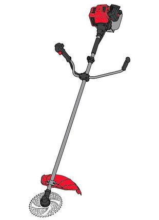 Триммер садовый бензиновый vitals master bk 523n es 1.5квт/2.0к.с. 52см3 25.5см нож/лиска 43см электростартер 9.7кг