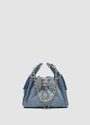 💎 chanel 25 handbag in denim with gold hardware 26 х 17 х 13 см