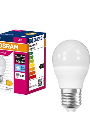 Лампа osram led value classic p e27 6.5вт 4000k 806лм