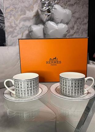 Набор чашек hermes grey white