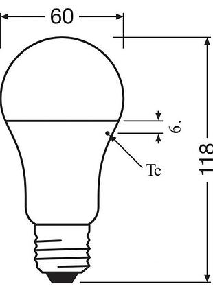 Лампа osram led e27 10вт 1055лм 3000к a75 4