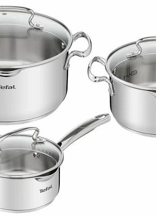 Набор посуды tefal duetto+, 6пресметов, нержавеющая сталь, стекло