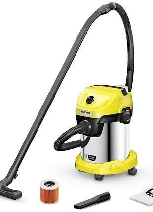 Пылесос профессиональный аккумуляторный karcher wd 3-18 s v-17/20 18в 110мбар контейнер 17л без акб и зу