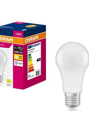 Лампа osram led value classic a e27 14вт 3000k 1893лм