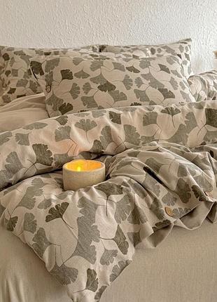 Постельное белье евро из хлопка с текстурою льна colorful home print 5 22091