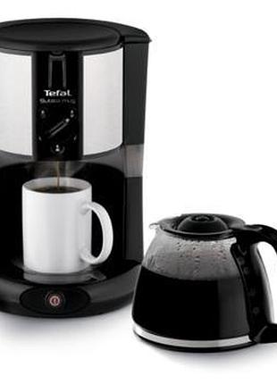 Кавоварка tefal крапельна subito mug, 1.25л, мелена, чорно-сріблястий