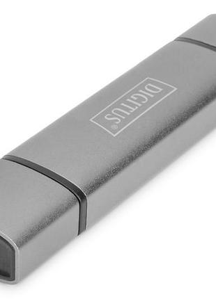 Кардридер digitus usb-c/usb 3.0 sd/microsd