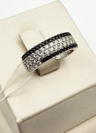 Кольцо серебряное с фианитом "ночное рандеву" 17 2,91 г