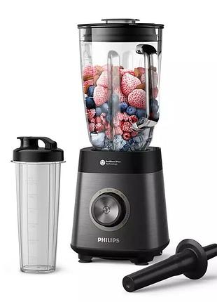 Блендер philips стаціонарний series 5000, 1200вт, чаша-2000мл, скло, склянка в комплекті, чорний