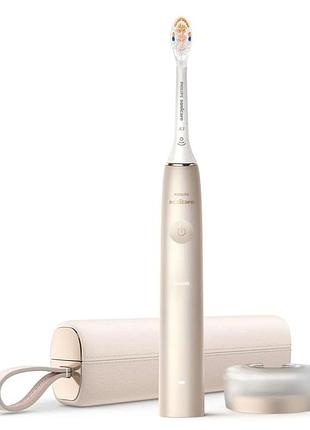 Щітка зубна електр. philips, sonicare diamondclean prestige 9900, 62т. колив/хв, насадок-1, senseiq, зарядний чохол, бежевий