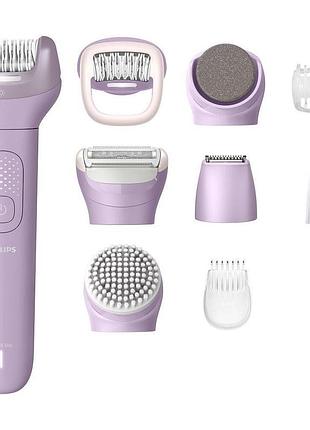 Эпилятор philips series 9000 дисковый, аккумул, пинцет.-32, влаж.+сух, насадок-6, футляр, фиолетовый