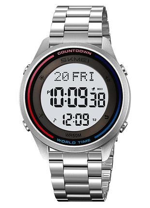 Спортивные мужские часы skmei 2412ssi silver steel