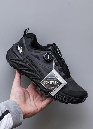 Чорні чоловічі кросівки the north face gtx gore-tex termo black grey х норт фейс 40