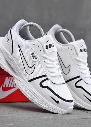 Кросівки чоловічі nike pro білі універсальні кроси на весну літо із сітки для чоловіків найк про зручне брендове взуття