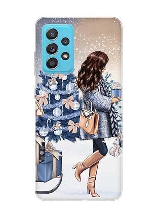 Чохол на samsung galaxy a52 новий рік. дівчина з подарунками (принт 143)