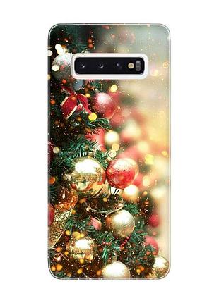 Чохол на samsung galaxy s10 різдвяна ялинка (новорічний принт 161)