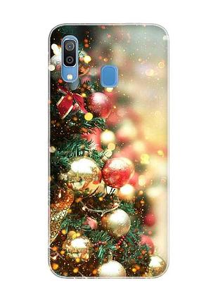 Чехол для samsung galaxy a30 (2019) / a20 (2019) рождественская ёлка (новогодний принт 161)