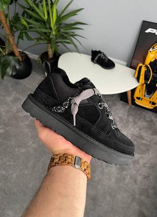 Черные ботинки унисекс ugg lo lowmel sneaker black fur х угг бутс 37