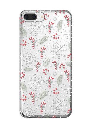 Прозрачный чехол на iphone 7 plus/8 plus :: новогодний фон (принт 199)