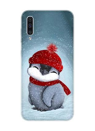 Чехол на samsung galaxy a50 (2019) a505 :: пингвинёнок в шапочке (новогодний принт 157)
