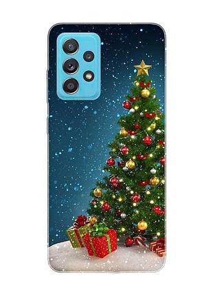 Чохол на samsung galaxy a52 ялинка з подарунками (новорічний принт 159)