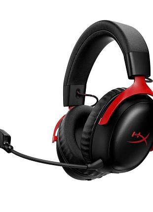 Гарнитура игровая hyperx cloud iii s, wl/usb-a/usb-c, черно-красный