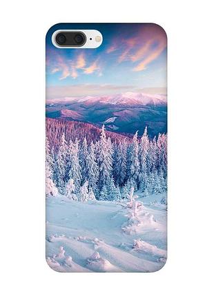 Чехол для iphone 7 plus / iphone 8 plus зимние горы (принт 163)