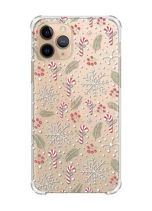 Чохол з потовщеними кутами на apple iphone 11 pro (5,8) :: новорічний фон (принт 199)