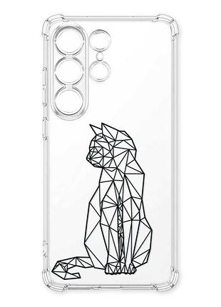 Чехол с утолщёнными углами на samsung galaxy s26 ultra кошечка (принт 124)