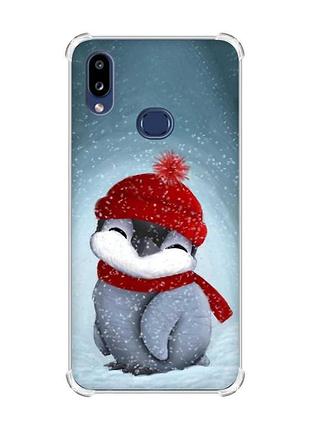 Чехол с утолщенными углами на samsung galaxy a10s/a107 пингвинёнок (принт 157)