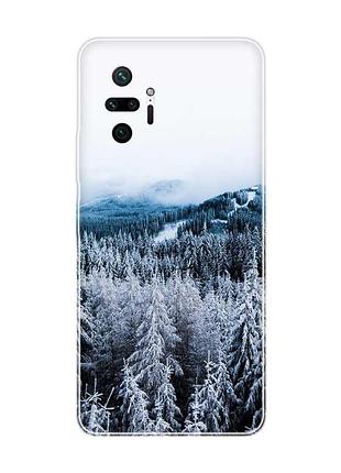 Чохол для xiaomi redmi note 10 pro/10 pro max зимовий ліс (принт 164)