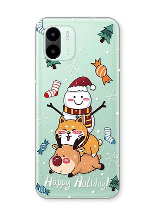 Прозрачный чехол на xiaomi redmi a1 новогодние игры (новогодний принт 153)