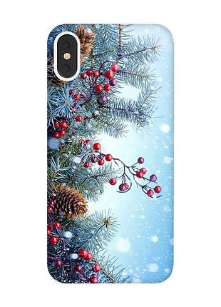Чохол на iphone x / xs зимовий фон (новорічний принт 167)