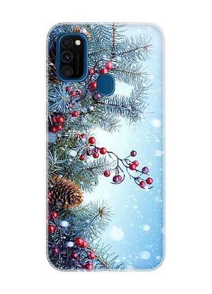 Чехол на samsung galaxy m30s/м21 :: зимний фон (новогодний принт 167)