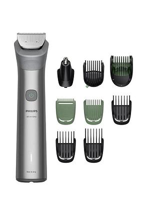 Тример philips series 5000, для обличчя, голови, тіла, акум., насадок-9, сталь, сірий