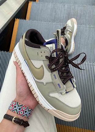 Чоловічі бежеві кросівки nike sb dunk low olive dark purple х данк 40