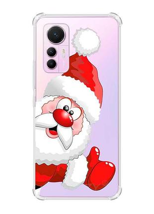 Чехол с утолщенными углами на xiaomi 12 lite :: санта клаус (новогодний принт 151)