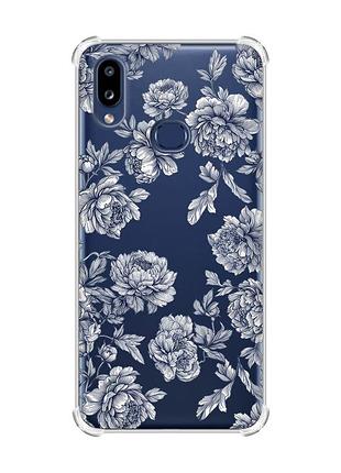 Чехол с утолщенными углами на samsung galaxy a10s (a107) ночные цветы (принт 432)