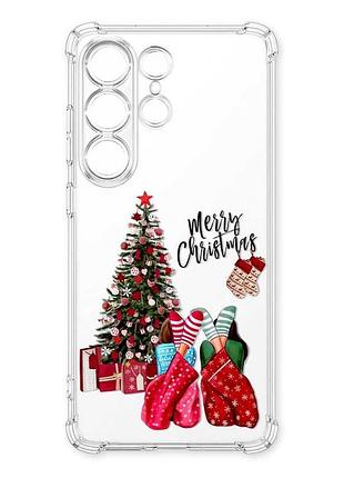 Чохол з потовщеними кутами на samsung galaxy s26 ultra веселого різдва (принт 133)