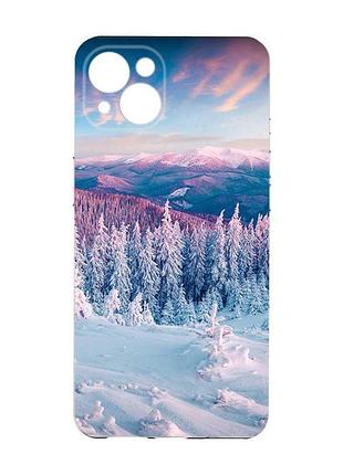 Чохол із захистом камер на iphone 15 plus :: зимові гори (принт 163)
