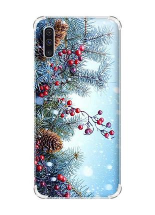 Чехол с утолщёнными углами на samsung galaxy а50 (2019) а505 :: зимний фон (принт 167)