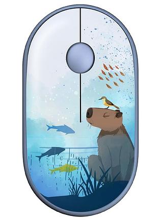 Мышь 2e mf300 capybara:swim silent wl bt, синий