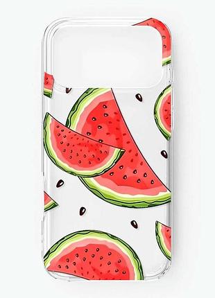 Прозрачный чехол на iphone 17 pro max ломтики арбуза (принт 342)