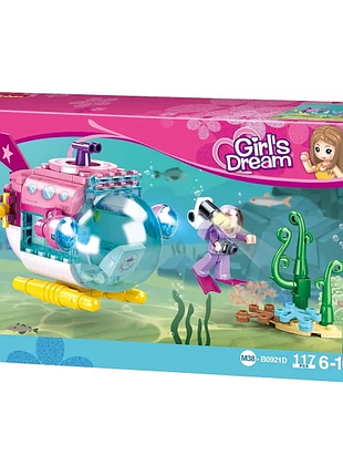 Конструктор слубан girls dream m38 b0921d дослідницький підводний човен 117 деталей з фігуркою