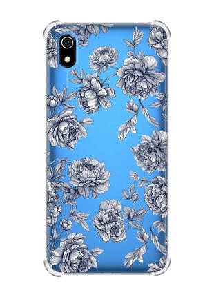 Чохол з потовщеними кутами на xiaomi redmi 7a нічні квіти (принт 432)