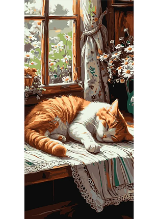 Картина по номерам "рыжий котик" lw5163, 40х80 см