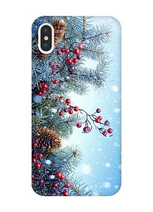 Чехол на iphone xs max :: зимний фон (новогодний принт 167)